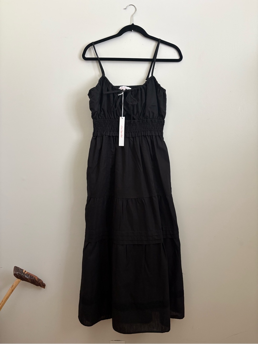 Lisa Says Gah! Black Smocked Maxi Dress